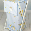Laundry Basket with white wooden frame and storage removable linen LADDER BLUE