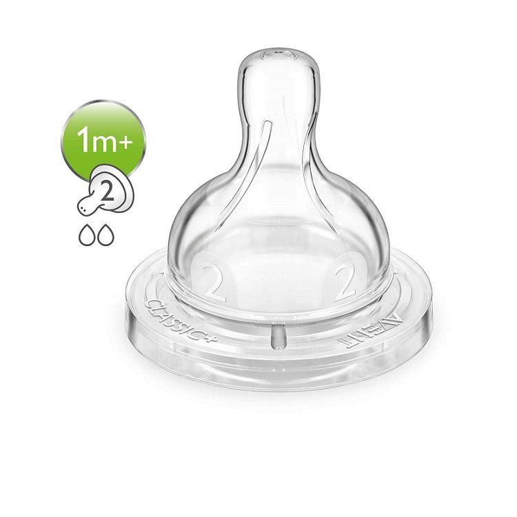 Philips Avent Classic+ Teat 1M+ Slow Flow 2 Per Pack