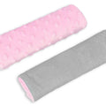 Dimple Belt Cover Car Seat Pram Pad Shoulder Soft Strap 2Pc Pink/Grey