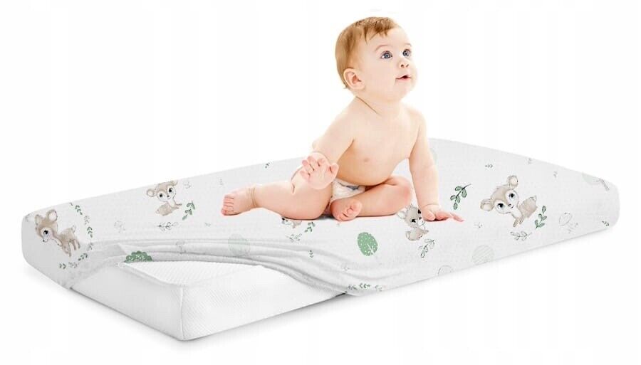 Fitted Sheet 120x60cm 100% Cotton for Baby cot Fairy-tale forest