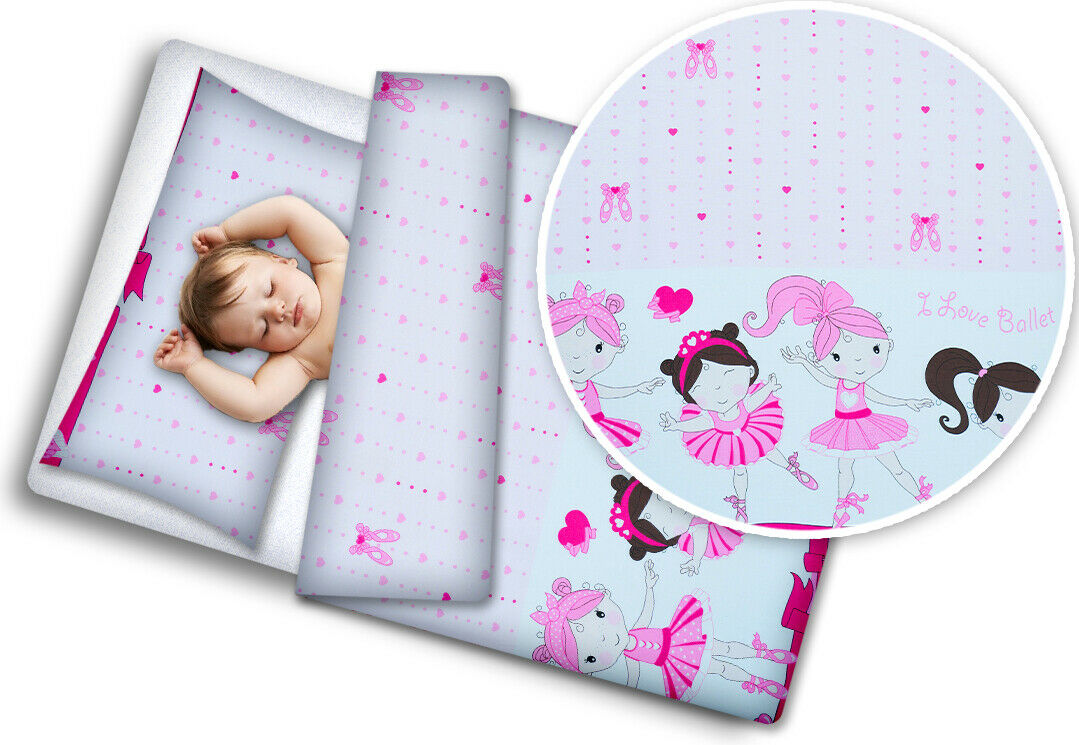 Bedding Set 4Pc Fit Kids Junior Bed 150X120 Ballerina Pink