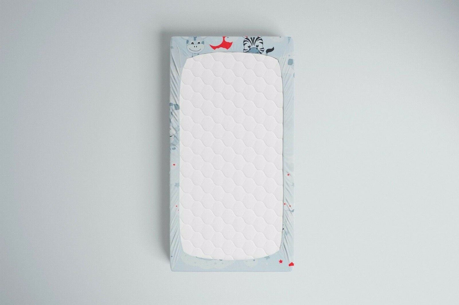 Baby Fitted Cot Bed Sheet Printed 100% Cotton Mattress 140X70cm Sweet Animals Grey