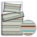 Baby 4Pc Bedding Set Pillow Duvet Quilt Fit Cotbed 140X70cm Brown Stripes