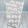 Laundry Basket with white wooden frame and storage removable linen FOX GREY