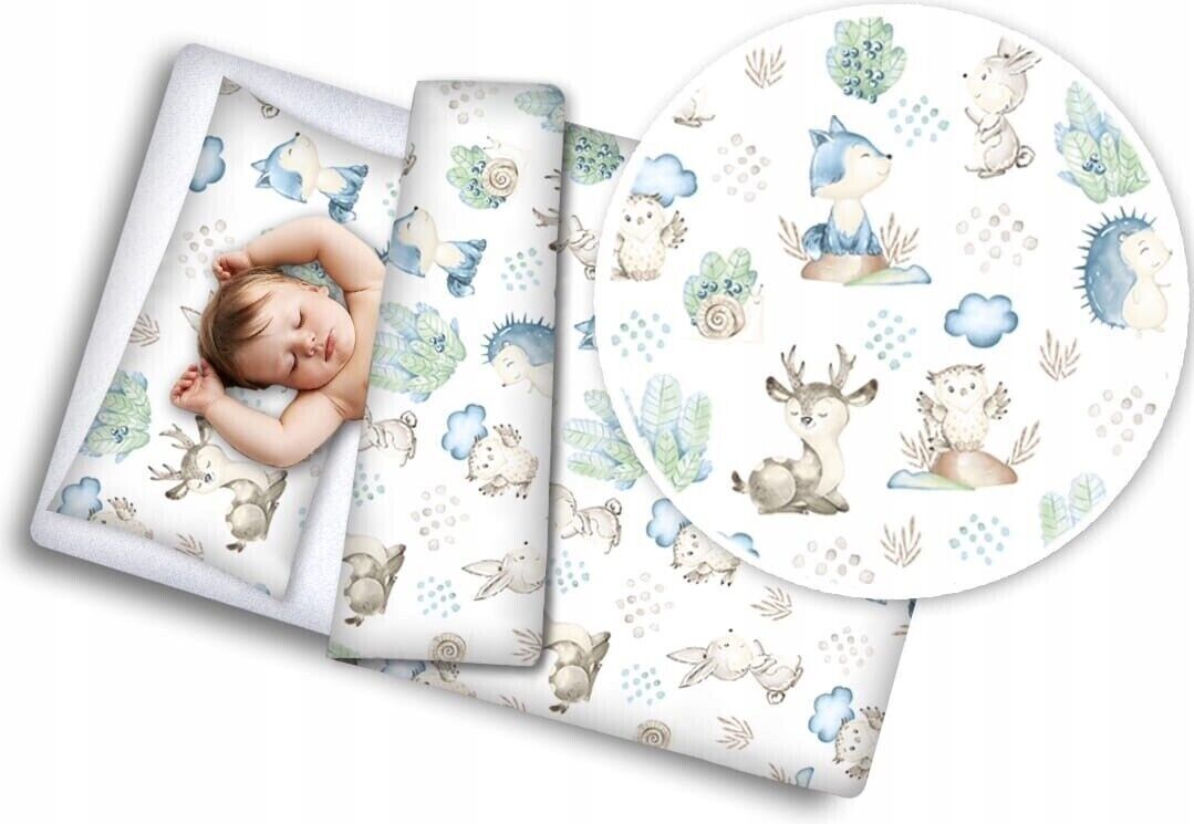Baby Bedding Set 3pc fit Crib 70x80 Bumper 260cm Cotton Wolf in the Forest - MyHappy Baby