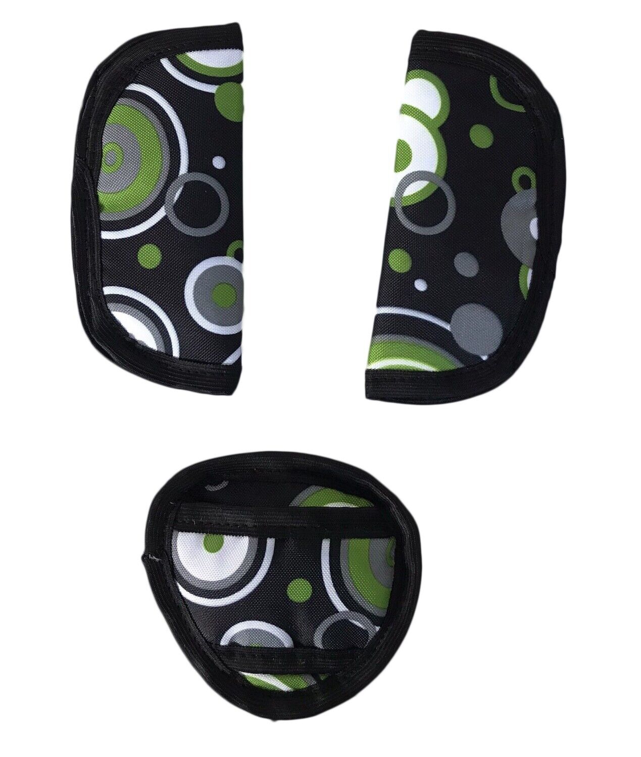 Baby Stroller Car Seat Strap Covers & Crotch 3 PC Universal Green Clovers
