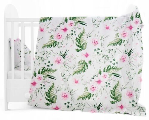 3PC Baby Bedding Set Pillow Duvet Bumper 120x90cm Garden Flowers