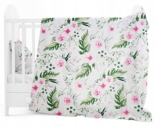3PC Baby bedding set pillow duvet bumper 120x90cm Garden Flowers