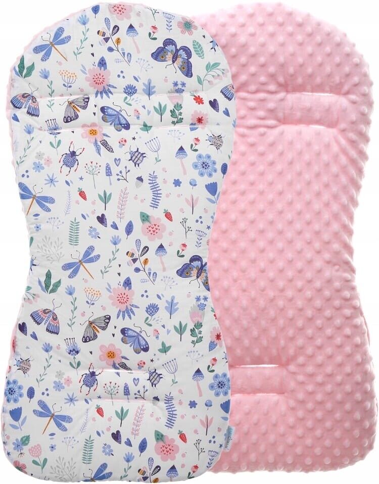 Baby Liner Stroller Buggy Pad Universal Dimple Insert 71x35cm Pink/On the Meadow