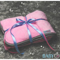 Baby blanket Super soft plush infant nursery cosy baby gift 75x100cm - Pink/Grey