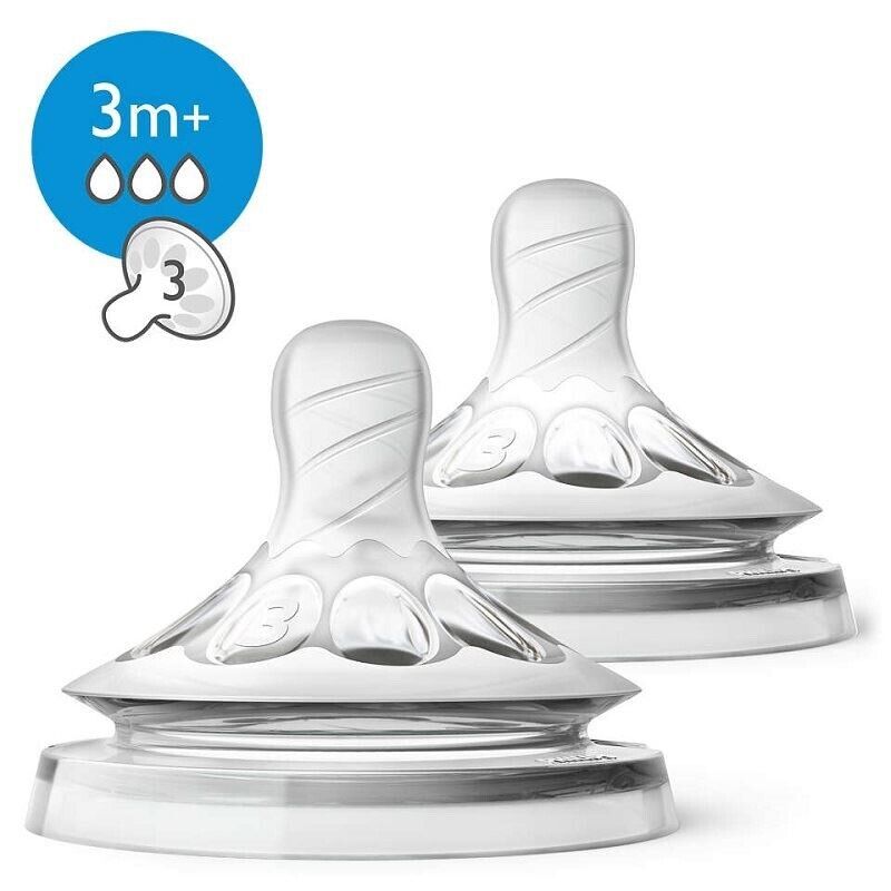 Philips Avent Teat Medium Flow 3+ Months Natural 2 Teats SCF043/27