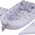 Cocoon Set Butterfly Blanket Nest Reversible Grey/Panda