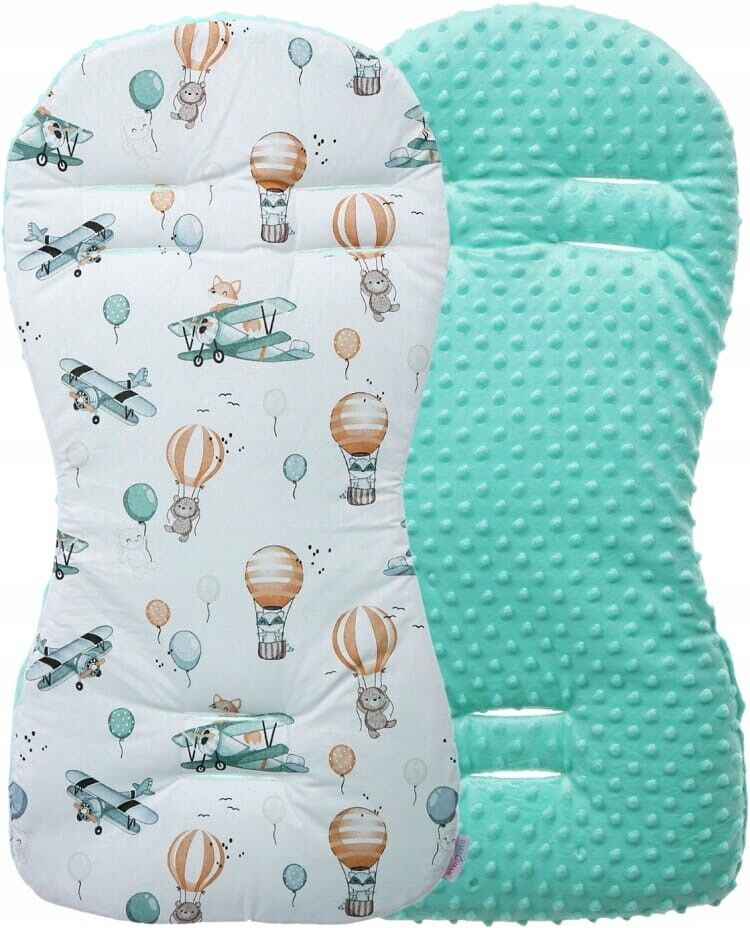 Baby Liner Stroller Buggy Pad Universal Dimple Insert 71x35cm Mint/Dreamy Flight