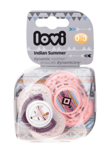 LOVI Dynamic Soother Silicone 0-3m Dummy 2 pcs Girl Indian Pink