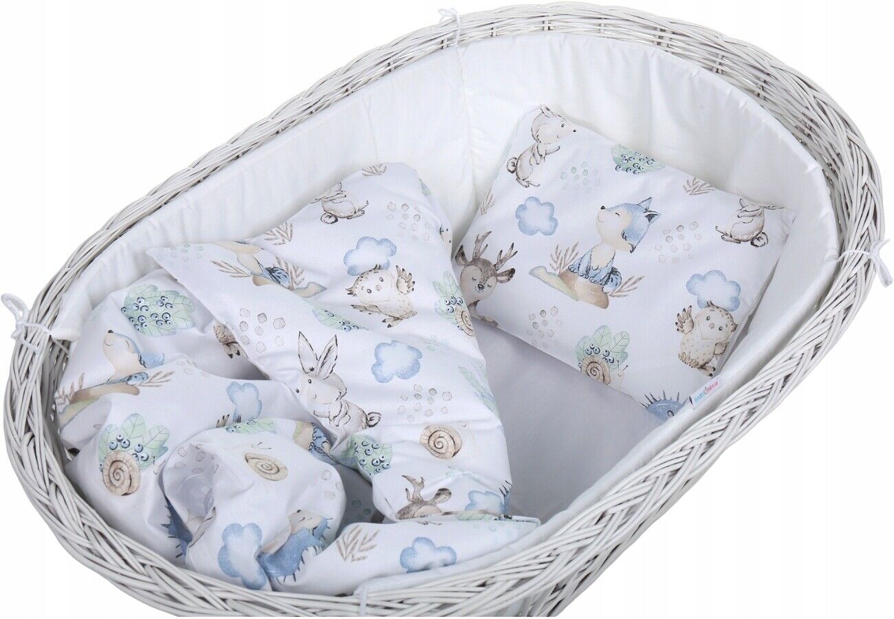 Baby Bedding Set 2pc fit Cradle/Moses basket/Pushchair 70x80 Wolf in the Forest