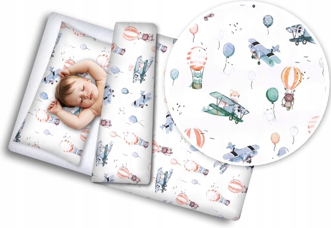 5Pc Baby Bedding Set Bumper Pillow Duvet Fit Cot 120x60cm Dreamy Flight