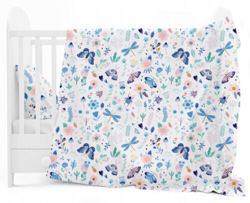 3Pc Baby Bedding Set Bumper Pillowcase Duvet Cover Fit Cot 120x60cm On the Meadow