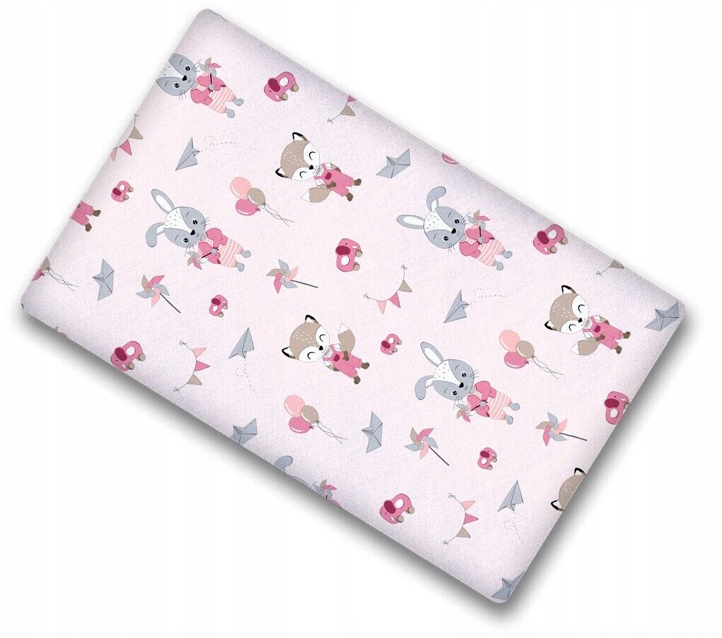 Fitted Sheet Soft Cotton for Baby Cot 120x60cm Fox and Rabbit