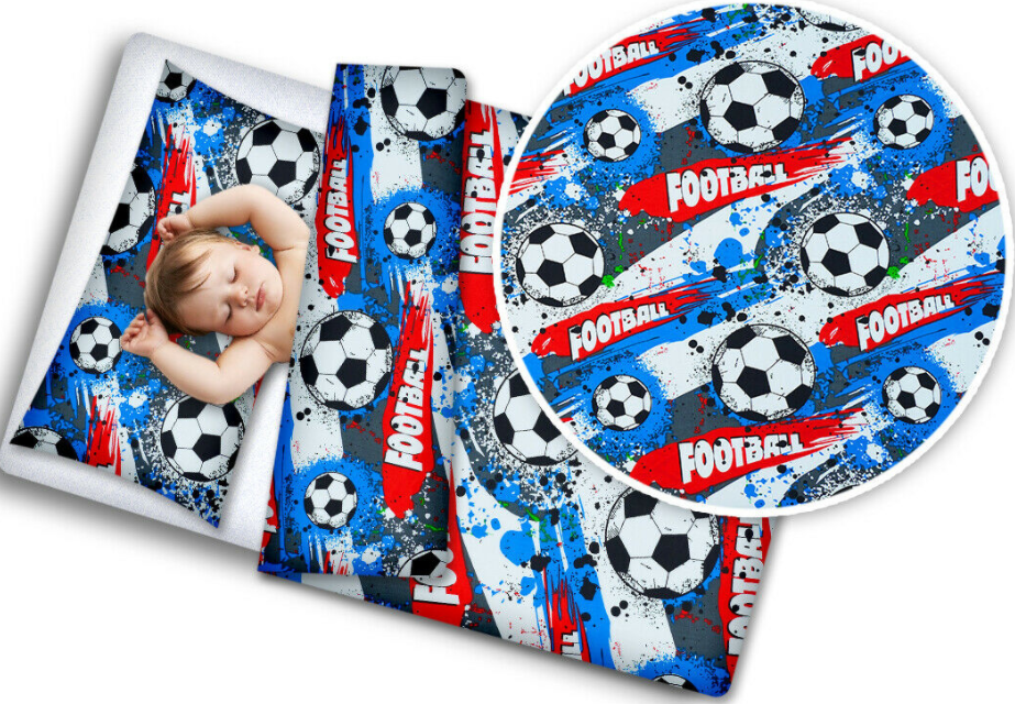 2pc Baby Bedding 100% Cotton 135x100cm Pillowcase Duvet Cover Football