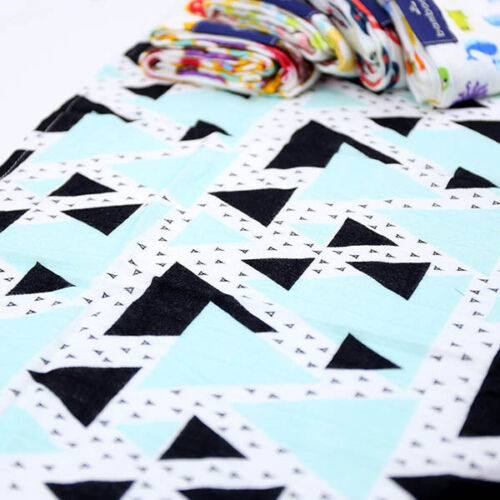 Bamboo nappy cloth Printed Soft To Touch Diaper Bibs Reusable 30x30cm Aqua Triangles