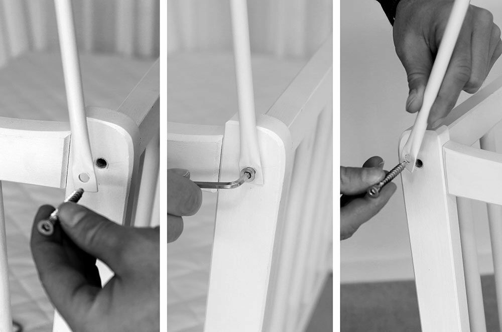Canopy holder/drape holder for baby crib screw fitted