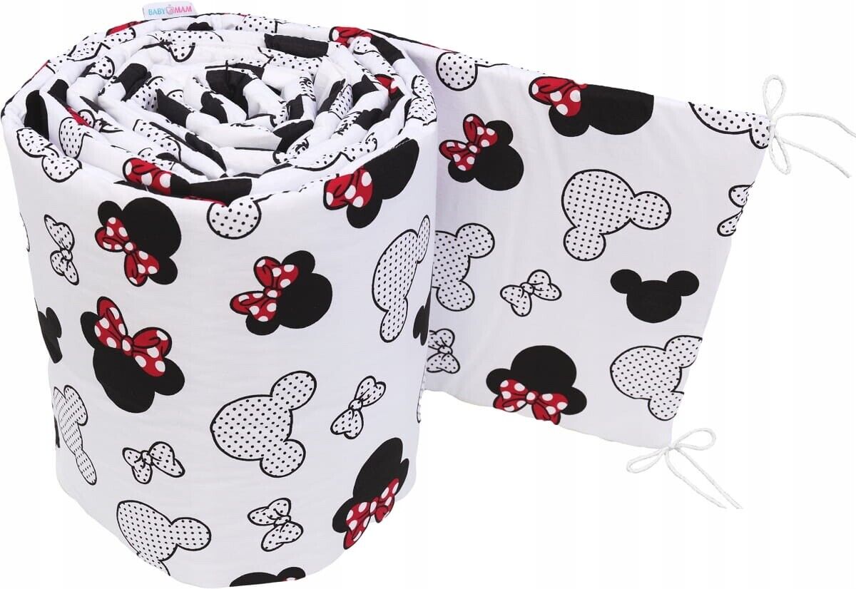 6Pc Baby Bedding Set Bumper All-round Pillow Duvet Fit Cot 120x60cm Bow Ears