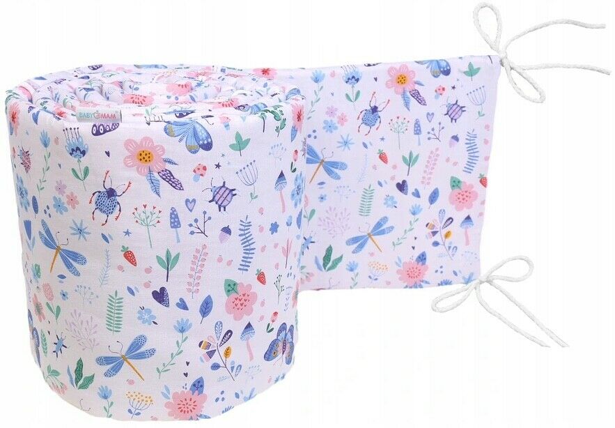 Baby padded bumper 180cmx30cm Cotton protection fit COT On The Meadow