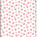 100% cotton fitted sheet printed design for baby crib 90x40cm Red hearts on white