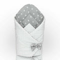 Baby Swaddle Wrap Newborn Dimple Cotton Infant Bedding White/Small Stars On Grey