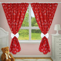Nursery Curtains for Babies & Toddler's Bedroom White hearts on red