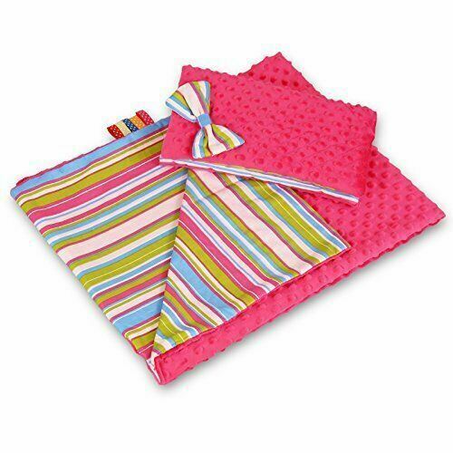 Cotton Warm Baby Blanket Dimple Quilt Pillow 100X75cm Pink - Magenta Stripes