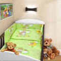 Baby 5Pc Bedding Set Pillow Duvet Bumper Fit Cotbed 140x70cm Ladder Green
