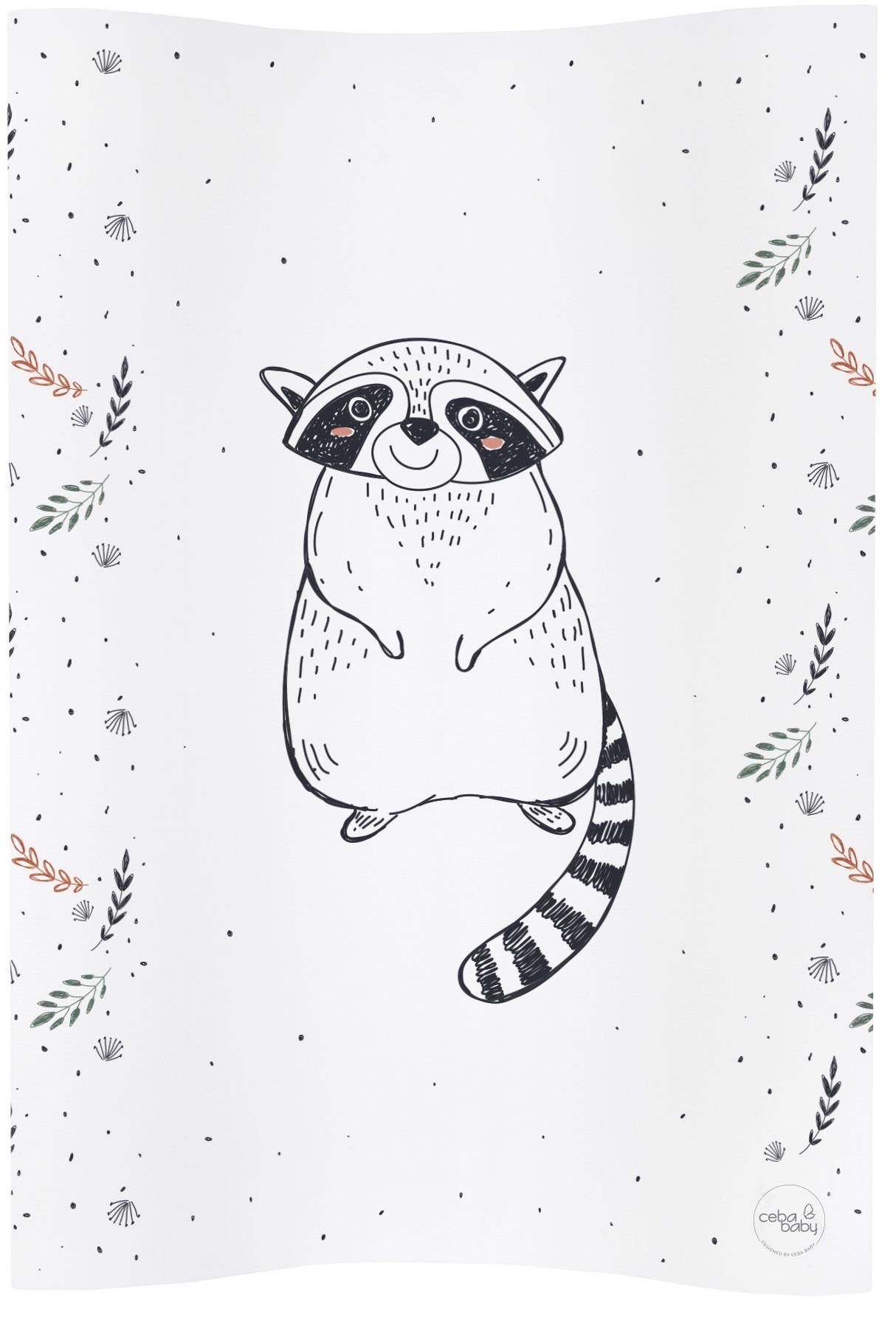 Baby Changing Mat Padded Soft Base 70x50cm Waterproof Raised Edges Racoon