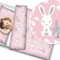 Baby 4Pc Bedding Set Pillow Duvet Quilt Fit Cotbed 140X70cm Bunny Pink