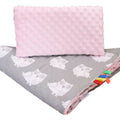Warm Baby Blanket Dimple Quilt Pillow 100X75 Light Pink - Owls Grey