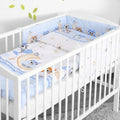 Baby 3Pc Bedding Set Pillow Duvet Bumper Fit Cotbed 140X70cm Owls Moon Blue