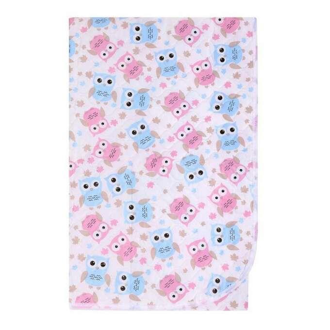Baby Changing Under Pad Soft Reusable Akuku Mattres Protector Owls Pink Blue