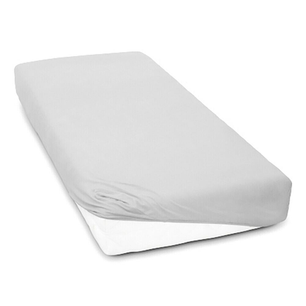 Super Soft Fitted Sheet Jersey Stretchy Cotton Fit Crib/Cradle 90X40 Light Grey