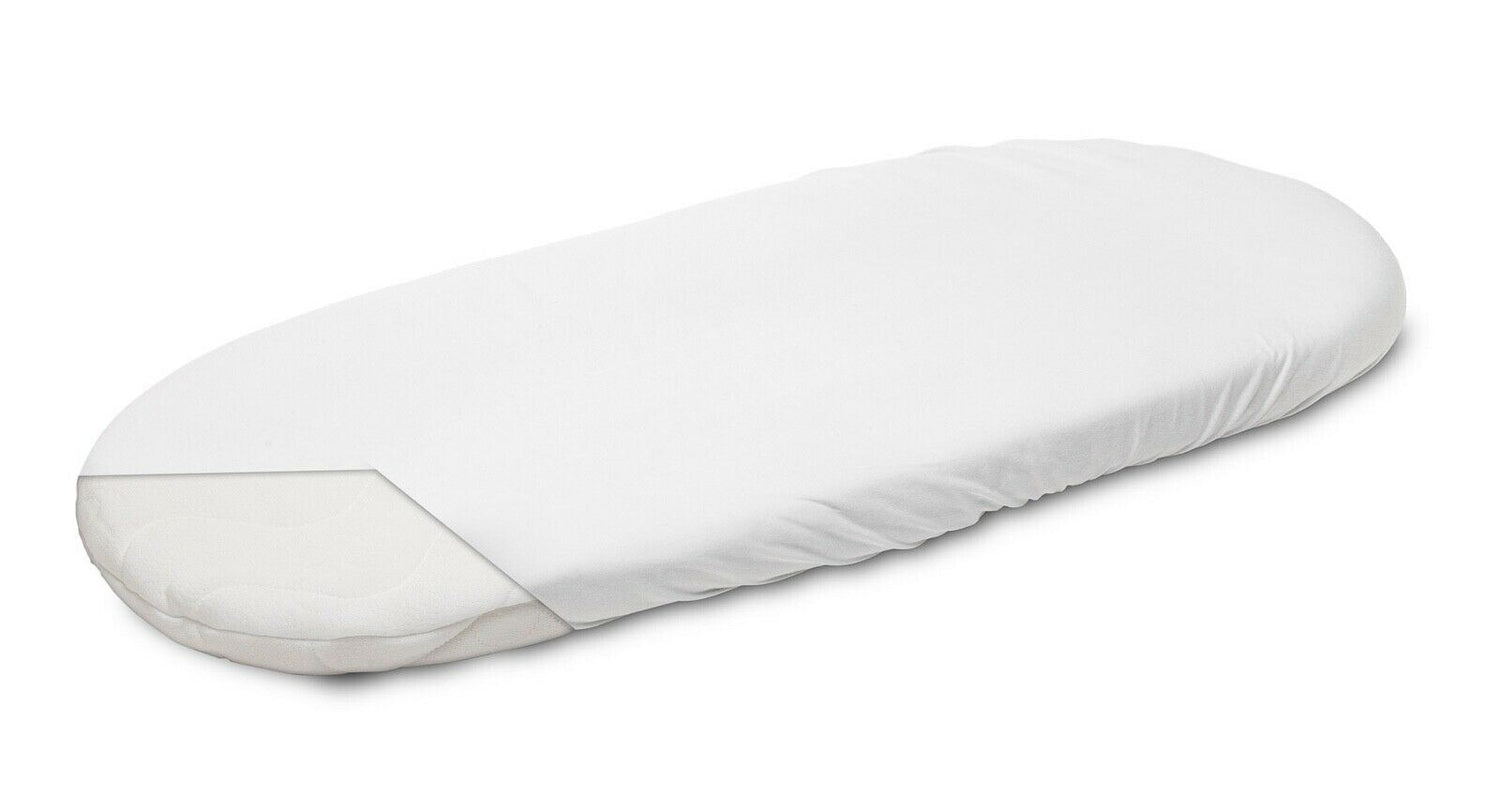 Super Soft Fitted Sheet Jersey Stretchy Cotton Fit Moses Basket 75X30 White