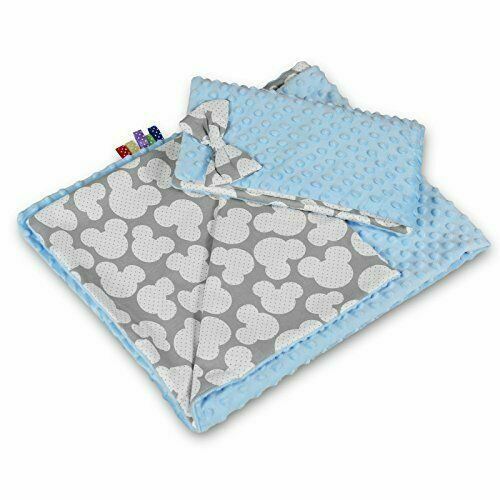 Warm Baby Blanket Dimple Quilt Pillow 100X75 Blue - Mouse Blue