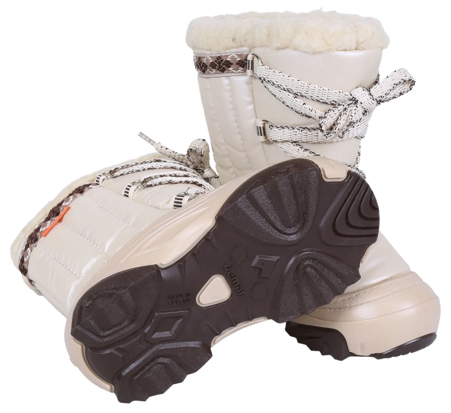 DEMAR Baby Kids Snow Winter Boots Woollen Fur - Cream