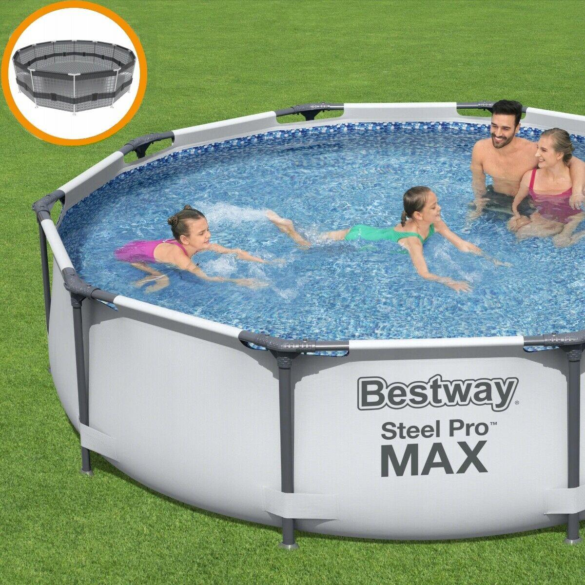 Bestway Steel Pro Max Round Garden Swimming Pool 366 X 76cm 12Ft X 30In + Pump