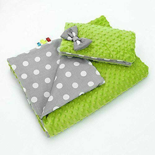 Warm Baby Blanket Dimple Quilt Pillow 100X75cm Green - Dots Grey