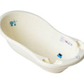 Baby bathtub with drainage hole and plug for bathing TEGA BABY - Dog & cat yellow