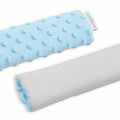 Dimple Belt Cover Car Seat Pram Pad Shoulder Soft Strap 2 Piece Blue / Grey