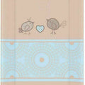 Baby changing mat padded hard base 70x50cm fit to Cot 120x60cm Birds Brown