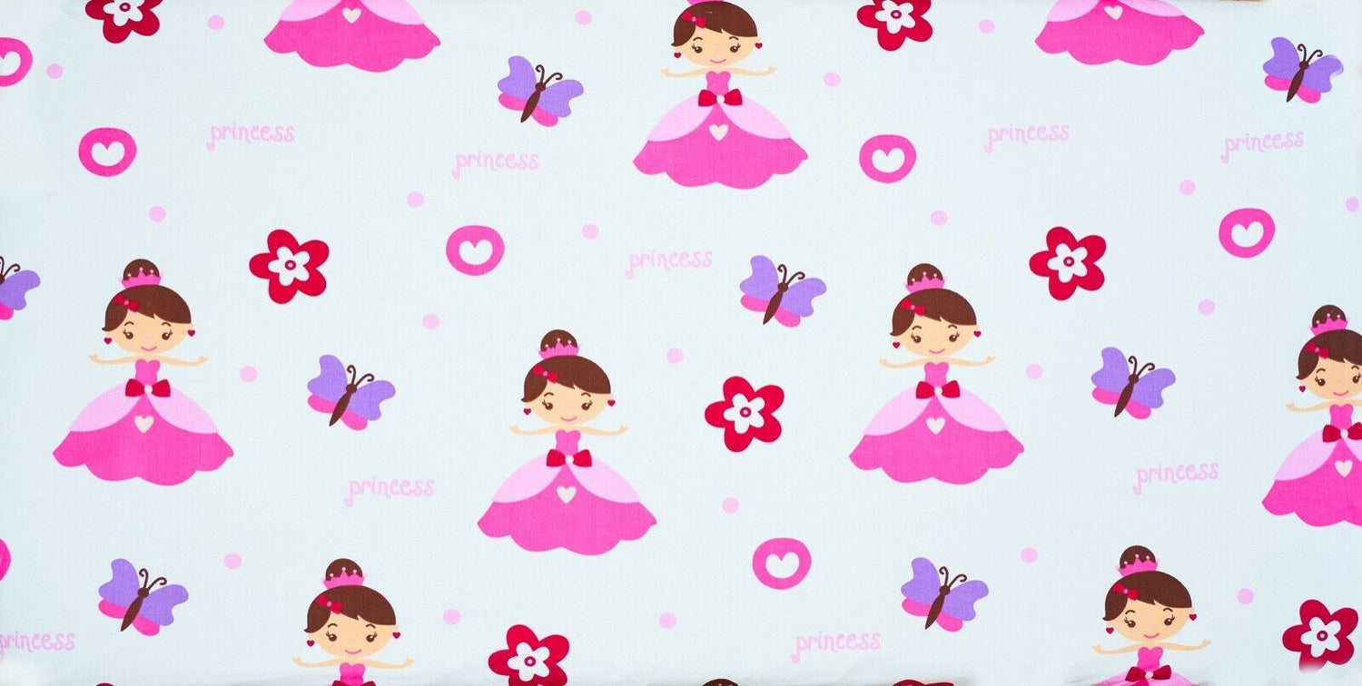 Baby Fitted Cot Sheet Printed Design 100% Cotton Mattress 120X60 cm Butterfly Princess