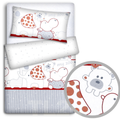 Bedding Set 4Pc Fit Kids Junior Bed 150X120 Zoo Red