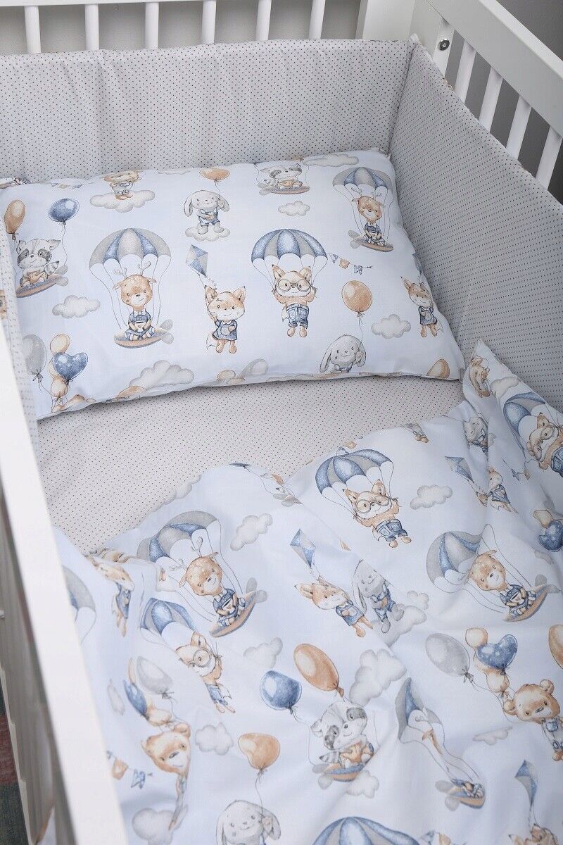 Baby Bedding Set 2pc fit Cot Cotton 100% 120x90cm Walk in the clouds