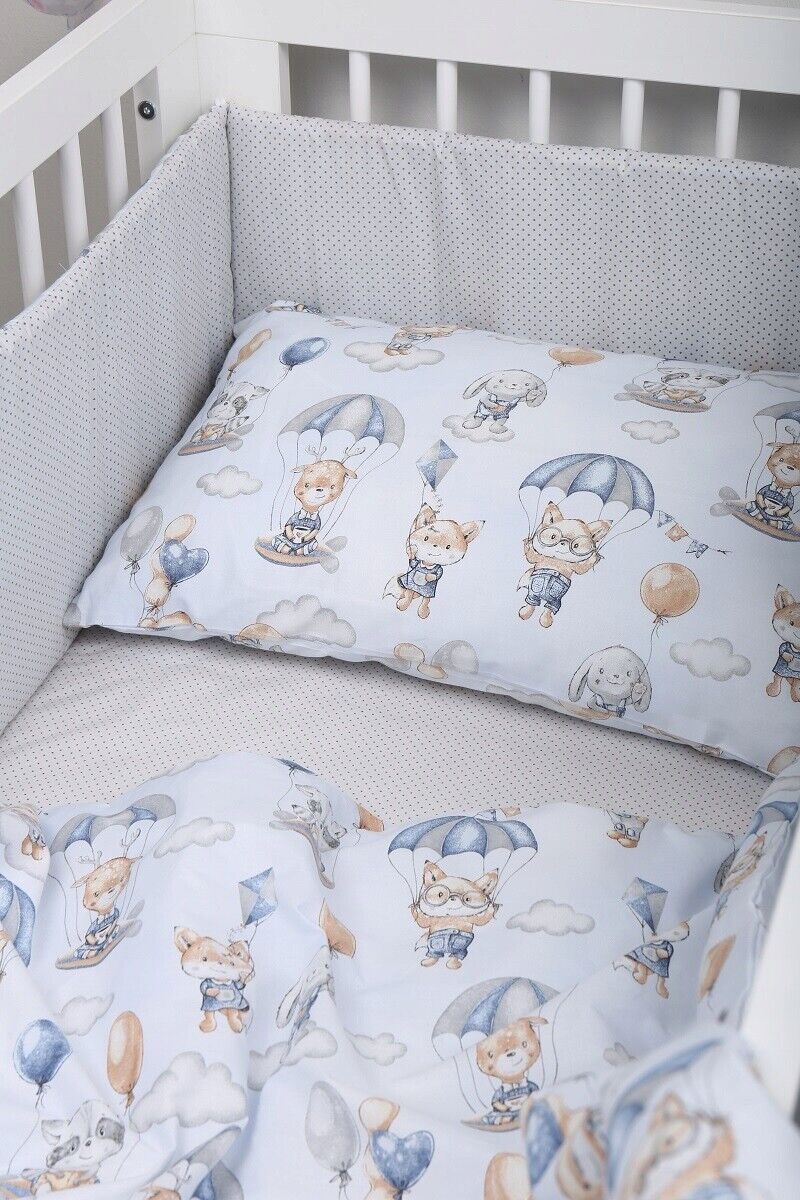 Baby Bedding Set 2pc fit Cot Cotton 100% 120x90cm Walk in the clouds